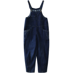 Quần baggy yếm denim gấu bo túi chéo - NU8225