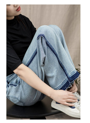 Quần baggy denim viền thô ống rộng - NU8236