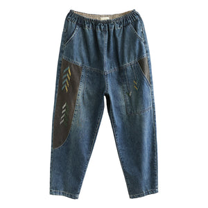 Quần baggy denim retro thêu dấu mũi tên - NU8207