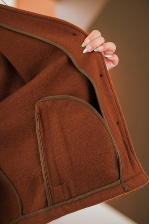 Áo khoác cardigan len dạ dài tay hai cổ V hai túi chéo - NU7872