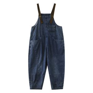 Quần baggy yếm denim một túi nhỏ - NU6934