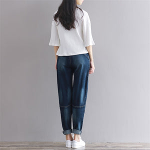 Quần baggy denim một màu túi kiểu - NU2108 - kamaka.vn - thời trang nhật
