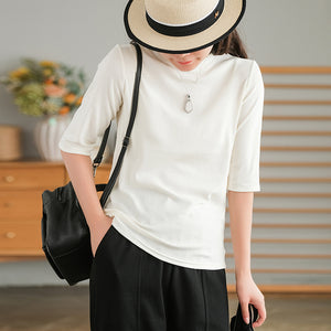 Áo T-shirt ngắn tay cổ tròn một màu - NU7618