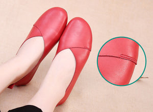 Giày da retro Morigirl đế bệt mũi tròn - NU4815