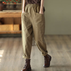 Quần baggy retro lưng thun hai túi lớn - NU7816