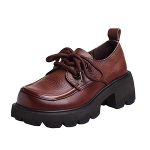 Giày da oxford retro đế cao cột dây - OD0845