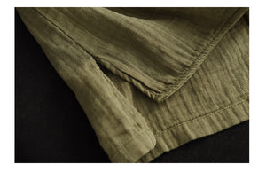 Áo T-shirt linen sát nách cổ V kiểu xếp ly - NU8406