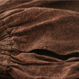 Quần baggy linen lưng thun hoa văn trừu tượng ống rộng - NU7085