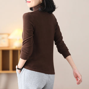 Áo T-shirt dài tay cổ lọ một màu - NU8163
