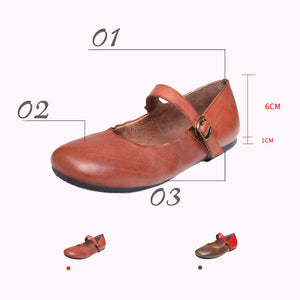 Giày da retro đế bệt quai khóa cài - NU5474