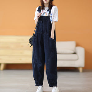 Quần baggy yếm denim gấu bo túi chéo - NU8225