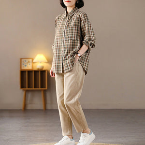 Áo sơ mi dài tay cổ đức kẻ sọc vạt mullet - NU8241