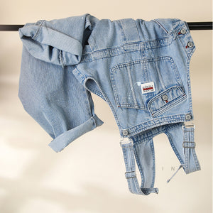 Quần baggy yếm denim kiểu vẩy sơn - NU8308