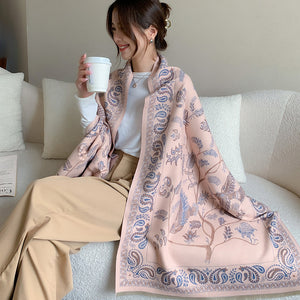 Khăn quàng cashmere hoa văn thiên nhiên - NU7800