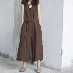 Quần BAGGY yếm một màu eo thắt dây - NU3204 - kamaka.vn - thời trang nhật