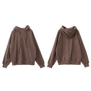 Áo hoodies bông nhung dài tay một màu - NU8077