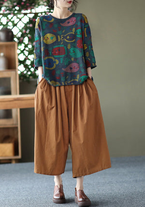 Quần baggy lưng thun ống rộng ba khuy kiểu - NU6772