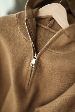 Áo hoodies len cashmere dài tay khóa kéo - NU8117