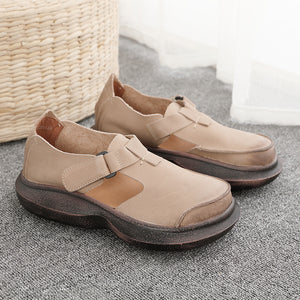 Giày da retro Sneaker để bằng quai dán - OD0655