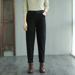 Quần baggy retro ống đứng kèm thắt lưng hai túi sau - NU7954