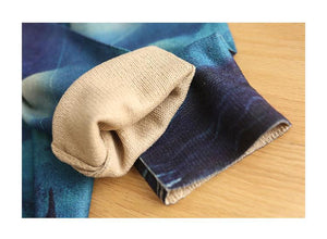 Áo len cashmere dài tay cổ tròn in những ngôi sao - NU7778