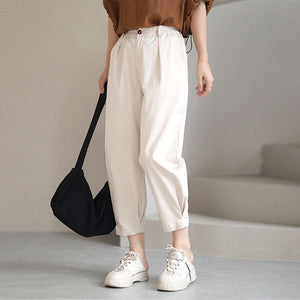 Quần baggy lưng thun một khuy cài ống túm xếp ly - NU7404