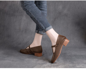 Giày da retro để cao quai cài  - OD0637