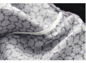 Áo T-shirt linen ngắn tay cổ tròn in những vòng tròn - NU7546