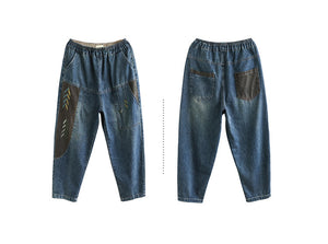 Quần baggy denim retro thêu dấu mũi tên - NU8207