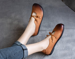 Giày da retro dây chéo đế đơn - NU4275