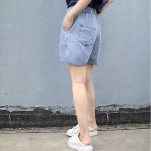 Quần sooc denim gấu gấp hai khuy cài - NU4053