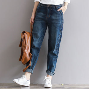 Quần baggy denim một màu túi kiểu - NU2108 - kamaka.vn - thời trang nhật