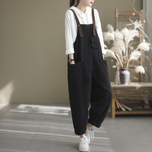 Quần baggy yếm denim một túi nhỏ - NU6934