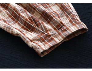 Quần baggy lưng thun kẻ sọc caro - NU6852