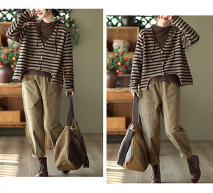 Quần baggy retro lưng thun hai túi lớn - NU7816