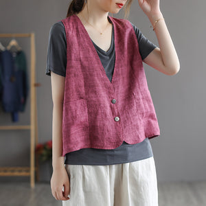 Áo khoác vest gile linen hai túi - NU7130