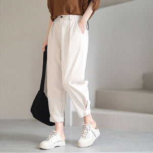 Quần baggy lưng thun một khuy cài ống túm xếp ly - NU7404