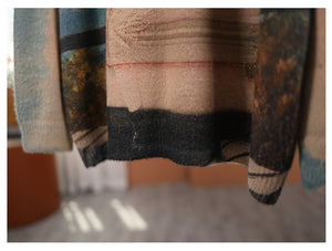 Áo len cashmere dài tay cổ tròn in cô gái - NU7777
