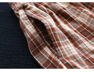 Quần baggy lưng thun kẻ sọc caro - NU6852