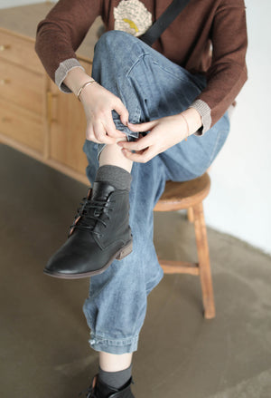 Quần baggy denim một màu lưng thun khuy gấu - NU3421 - kamaka.vn - thời trang nhật