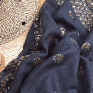 Khăn retro họa tiết lông công - NU4830