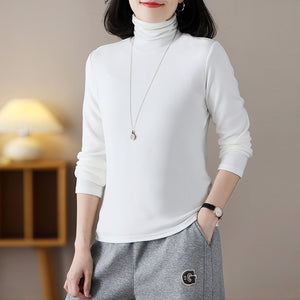 Áo T-shirt dài tay cổ lọ một màu - NU8163