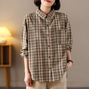 Áo sơ mi dài tay cổ đức kẻ sọc vạt mullet - NU8241