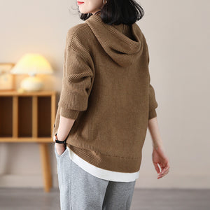 Áo hoodies len dài tay thêu dấu X - NU8172
