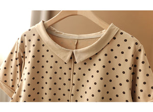 Áo T-shirt ngắn tay cổ pipi chấm bi - NU7292