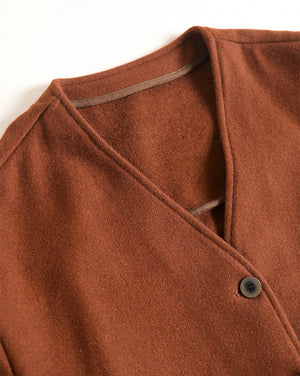 Áo khoác cardigan len dạ dài tay hai cổ V hai túi chéo - NU7872