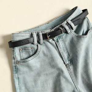 Quần baggy denim ống đứng kèm thắt lưng - NU8307