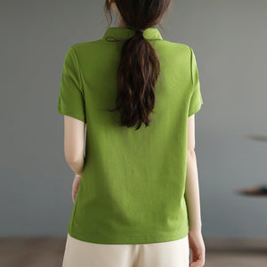 Áo T-shirt ngắn tay cổ pipi 4 khuy - NU8427