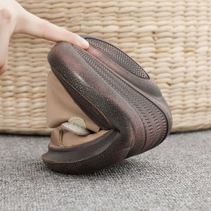 Giày da retro Sneaker để bằng quai dán - OD0655