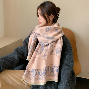 Khăn quàng cashmere hoa văn thiên nhiên - NU7800